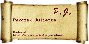 Parczek Julietta névjegykártya